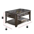 Pemberly Row Foosball Game Coffee Table with Casters in Walnut Wood Finish