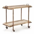 Pemberly Row Contemporary Serving Cart in Distressed Harbor Gray