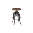 Pemberly Row Transitional Adjustable Bar Stool in Russet Brown