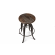Pemberly Row Transitional Adjustable Bar Stool in Russet Brown