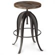 Pemberly Row Transitional Adjustable Bar Stool in Russet Brown
