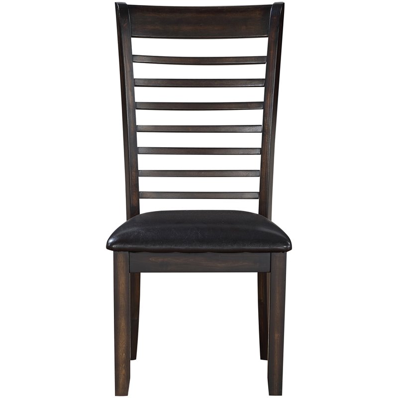 Pemberly Row Wood Ladderback / Shaker Dining Side Chair in Espresso