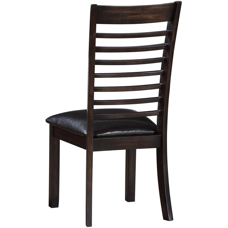 Pemberly Row Wood Ladderback / Shaker Dining Side Chair in Espresso