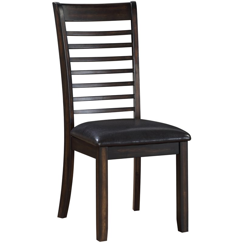 Pemberly Row Wood Ladderback / Shaker Dining Side Chair in Espresso