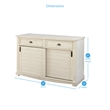 Pemberly Row Farmhouse / Country Wood Buffet in Distressed Antique White