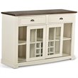 Pemberly Row Farmhouse / Country Wine Rack Buffet in Dark Oak and White Wood