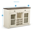 Pemberly Row Farmhouse / Country Wine Rack Buffet in Dark Oak and White Wood
