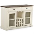 Pemberly Row Farmhouse / Country Wine Rack Buffet in Dark Oak and White Wood