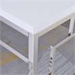 Pemberly Row Contemporary Writing Desk in White and Chrome Metal