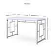 Pemberly Row Contemporary Writing Desk in White and Chrome Metal