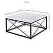 Pemberly Row Contemporary White Marble Top Square Cocktail Table