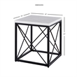 Pemberly Row Modern / Contemporary White Marble Top Square End Table