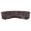 Pemberly Row Transitional Saddle Brown 3-Piece Reclining Sectional