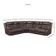 Pemberly Row Transitional Saddle Brown 3-Piece Reclining Sectional