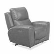 Pemberly Row Transitional Gray Leather Power Reclining Chair