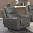 Pemberly Row Transitional Gray Leather Power Reclining Chair