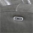 Pemberly Row Transitional Gray Leather Power Reclining Chair