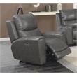 Pemberly Row Transitional Gray Leather Power Reclining Chair