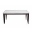 Pemberly Row Rectangular Dark Cherry and White Marble Top Dining Table