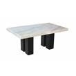 Pemberly Row Contemporary White Marble Rectangle Dining Table