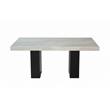 Pemberly Row Contemporary White Marble Rectangle Dining Table