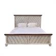 Pemberly Row Farmhouse / Country Rustic Ivory King Panel Bed