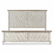 Pemberly Row Farmhouse / Country Rustic Ivory King Panel Bed
