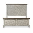 Pemberly Row Farmhouse / Country Rustic Ivory Queen Panel Bed
