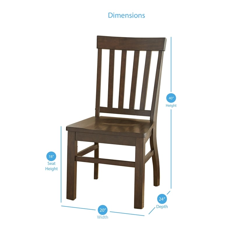 Pemberly Row Antique White 7-Piece Dining Set with Dark Oak Chairs