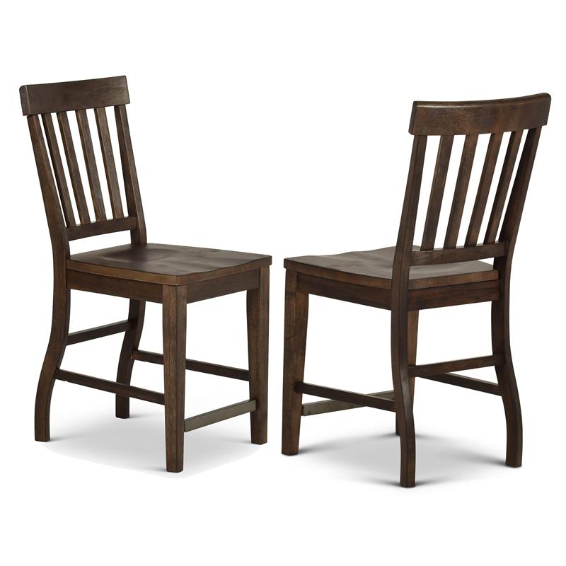 Pemberly Row 7-Piece Counter Height Dining Set with Dark Oak Chairs
