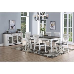 Pemberly Row Farmhouse / Country Two-Tone 7-Piece White Dining Set