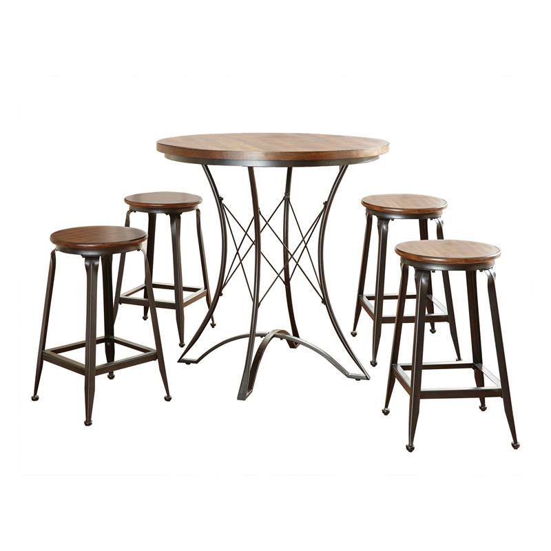 Pemberly Row Burnished Brown 5-Piece Counter Height Dining Set