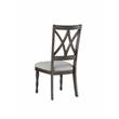 Pemberly Row Transitional Gray Upholstered Seat Side Chair in Brown