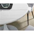 Pemberly Row White Marquina Marble 5-Piece Dining Set with Stone Chairs