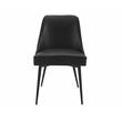 Pemberly Row White Marquina Marble 5-Piece Dining Set with Black Vinyl Chairs
