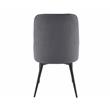Pemberly Row Black Marquina Marble 5-Piece Dining Set with Charcoal Chairs