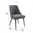 Pemberly Row Black Marquina Marble 5-Piece Dining Set with Charcoal Chairs
