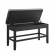 Pemberly Row Ebony Faux Leather Counter Height Storage Bench