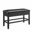Pemberly Row Ebony Faux Leather Counter Height Storage Bench