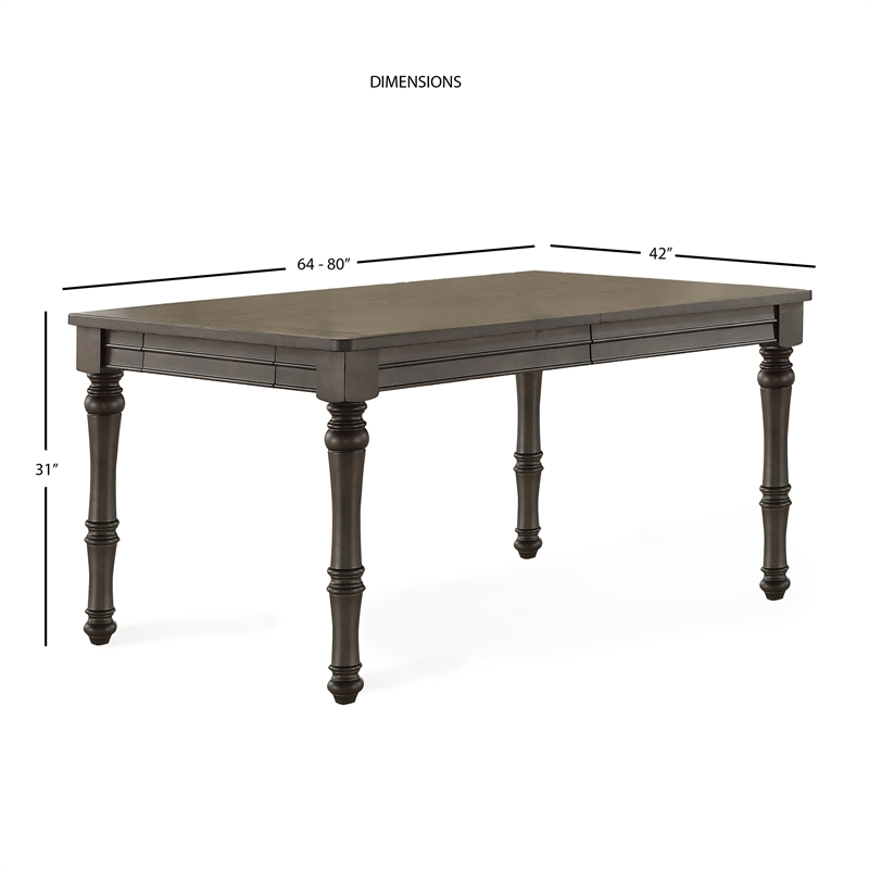 Pemberly Row Wood Modern Transitional Gray-Brown Dining Table