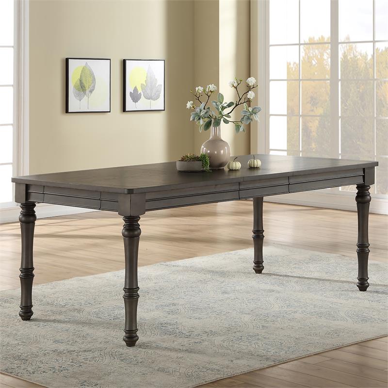 Pemberly Row Wood Modern Transitional Gray-Brown Dining Table