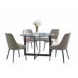Pemberly Row Contemporary Medium Brown Metal Base Dining Table