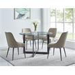 Pemberly Row Contemporary Medium Brown Metal Base Dining Table