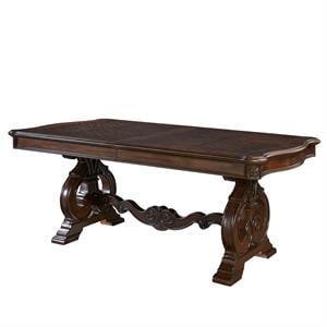 Pemberly Row Wood Traditional Warm Pecan Finish Dining Table