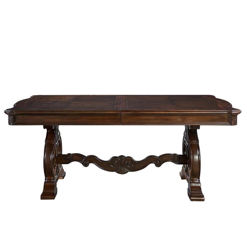 Pemberly Row Wood Traditional Warm Pecan Finish Dining Table