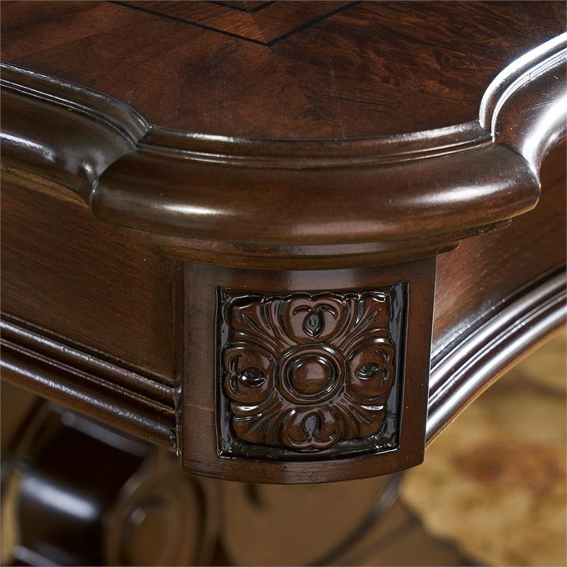 Pemberly Row Wood Traditional Warm Pecan Finish Dining Table