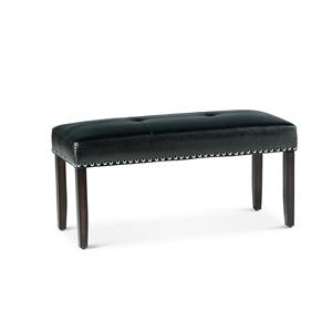 Pemberly Row Modern Transitional Ebony Faux Leather Dining Bench