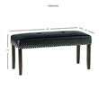 Pemberly Row Modern Transitional Ebony Faux Leather Dining Bench