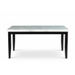 Pemberly Row White Marble Top Dining Table with Ebony black base