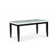 Pemberly Row White Marble Top Dining Table with Ebony black base